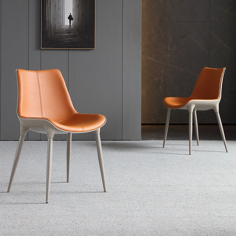 Contemporary Metal Dining Arm Chair Leather Dining Chairs for Home Use Clearhalo ' kitchen&dining_furn' 'Dining Chairs' 'Dining Tables & Seating' 'dining_chair' 'furn' 'furn_dining_chair' 'Furniture' 'furniture_dining_chair' 'Kitchen & Dining Furniture' 'kitchen' 4260227