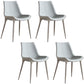 Contemporary Metal Dining Arm Chair Leather Dining Chairs for Home Use White-Gray 4 Piece Set Clearhalo ' kitchen&dining_furn' 'Dining Chairs' 'Dining Tables & Seating' 'dining_chair' 'furn' 'furn_dining_chair' 'Furniture' 'furniture_dining_chair' 'Kitchen & Dining Furniture' 'kitchen' 4260228