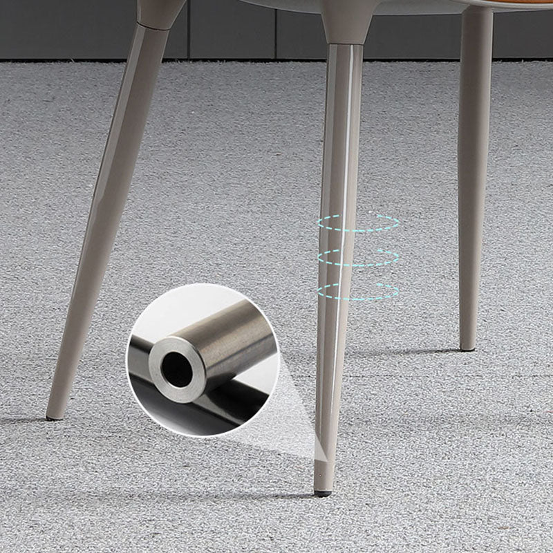 Contemporary Metal Dining Arm Chair Leather Dining Chairs for Home Use Clearhalo ' kitchen&dining_furn' 'Dining Chairs' 'Dining Tables & Seating' 'dining_chair' 'furn' 'furn_dining_chair' 'Furniture' 'furniture_dining_chair' 'Kitchen & Dining Furniture' 'kitchen' 4260237