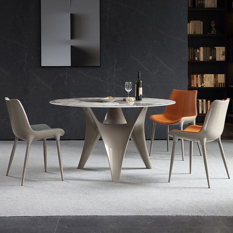 Contemporary Metal Dining Arm Chair Leather Dining Chairs for Home Use Clearhalo ' kitchen&dining_furn' 'Dining Chairs' 'Dining Tables & Seating' 'dining_chair' 'furn' 'furn_dining_chair' 'Furniture' 'furniture_dining_chair' 'Kitchen & Dining Furniture' 'kitchen' 4260239