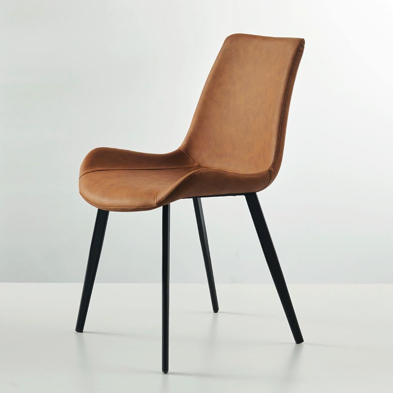 Indoor Industrial Arm Chair Solid Back Metal Upholstered Dining Room Chair (Set of 2) Clearhalo ' kitchen&dining_furn' 'Dining Chairs' 'Dining Tables & Seating' 'dining_chair' 'furn' 'furn_dining_chair' 'Furniture' 'furniture_dining_chair' 'Kitchen & Dining Furniture' 'kitchen' 4260259