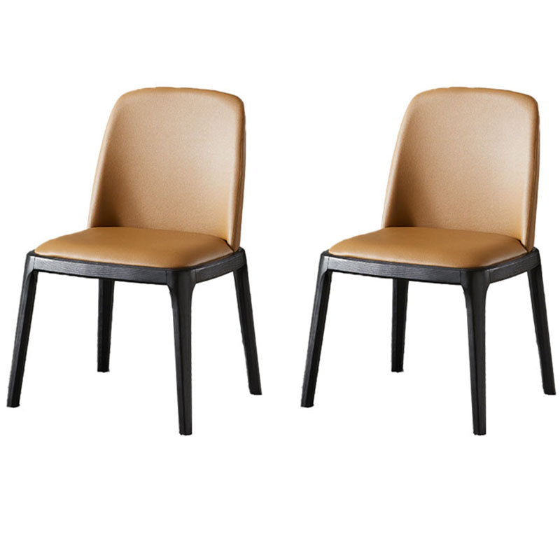 Indoor Industrial Side Chair Solid Back Wood Upholstered Dining Room Chair (Set of 2) Brown Clearhalo ' kitchen&dining_furn' 'Dining Chairs' 'Dining Tables & Seating' 'dining_chair' 'furn' 'furn_dining_chair' 'Furniture' 'furniture_dining_chair' 'Kitchen & Dining Furniture' 'kitchen' 4260270
