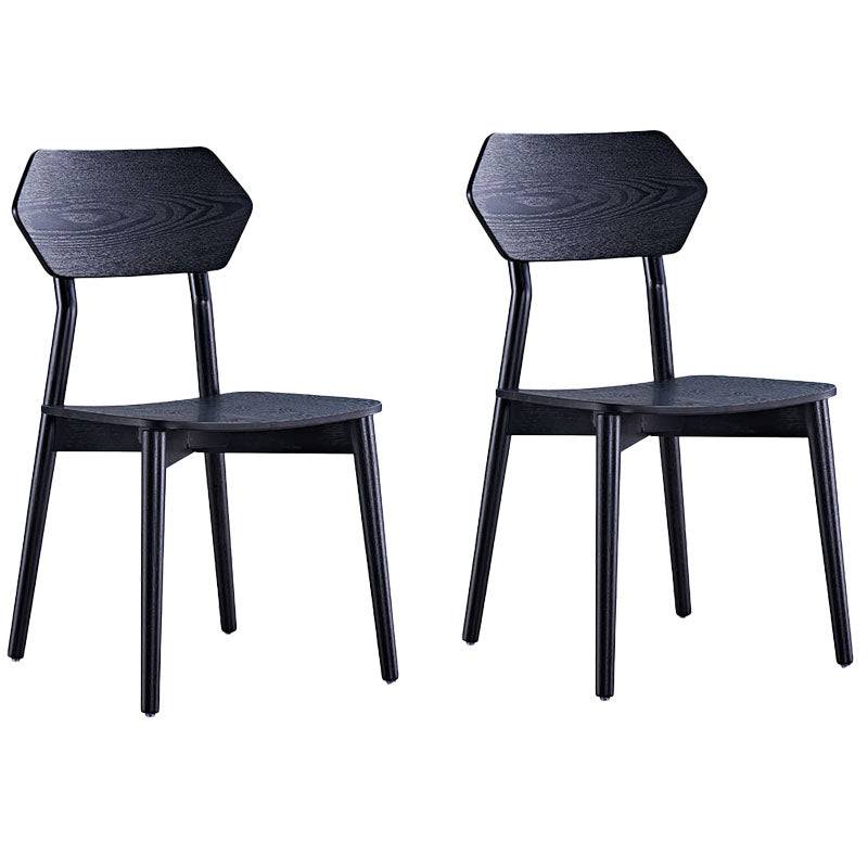Contemporary Style Wood Dining Chairs Open Back Dining Side Chair (Set of 2) Textured Black Clearhalo ' kitchen&dining_furn' 'Dining Chairs' 'Dining Tables & Seating' 'dining_chair' 'furn' 'furn_dining_chair' 'Furniture' 'furniture_dining_chair' 'Kitchen & Dining Furniture' 'kitchen' 4260279