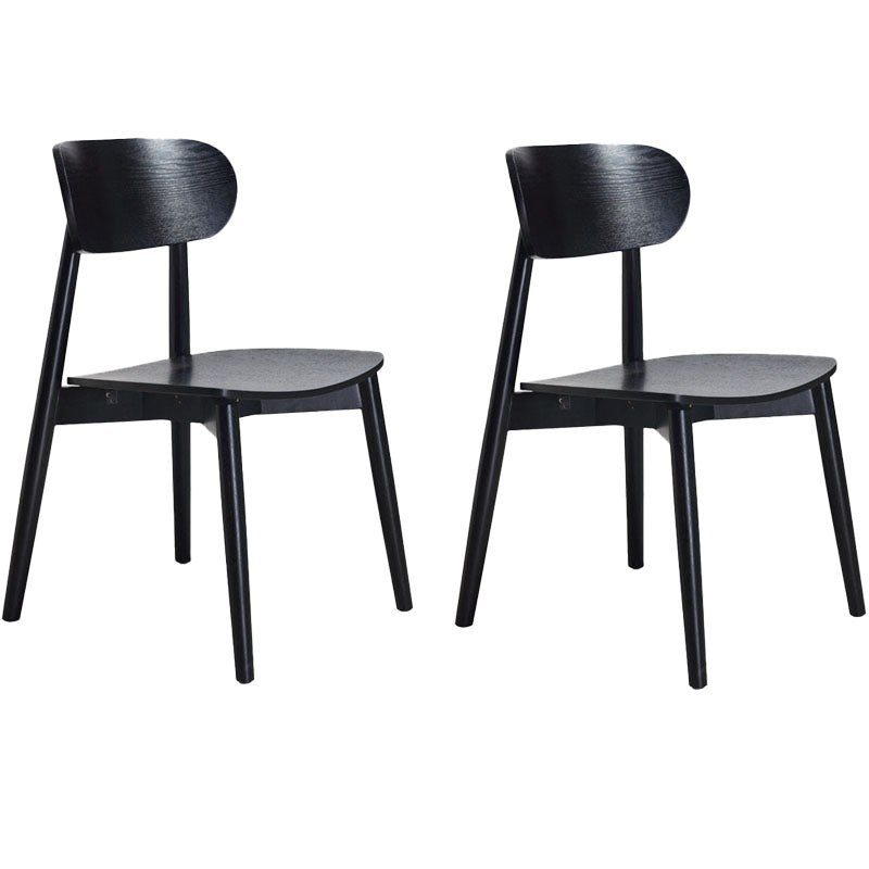 Contemporary Style Wood Dining Chairs Open Back Dining Side Chair (Set of 2) Black Clearhalo ' kitchen&dining_furn' 'Dining Chairs' 'Dining Tables & Seating' 'dining_chair' 'furn' 'furn_dining_chair' 'Furniture' 'furniture_dining_chair' 'Kitchen & Dining Furniture' 'kitchen' 4260281