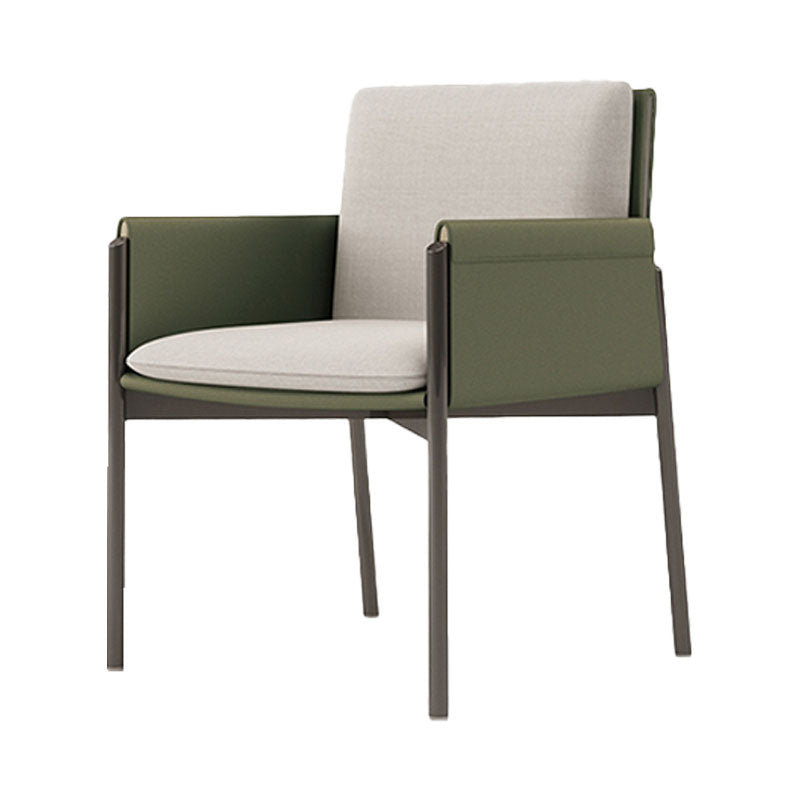 Minimalist Linen Fabric Dining Chair Solid Back Arm Single Chair for Kitchen Green Clearhalo ' kitchen&dining_furn' 'Dining Chairs' 'Dining Tables & Seating' 'dining_chair' 'furn' 'furn_dining_chair' 'Furniture' 'furniture_dining_chair' 'Kitchen & Dining Furniture' 'kitchen' 4260295