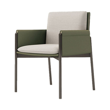 Minimalist Linen Fabric Dining Chair Solid Back Arm Single Chair for Kitchen Green Clearhalo ' kitchen&dining_furn' 'Dining Chairs' 'Dining Tables & Seating' 'dining_chair' 'furn' 'furn_dining_chair' 'Furniture' 'furniture_dining_chair' 'Kitchen & Dining Furniture' 'kitchen' 4260295