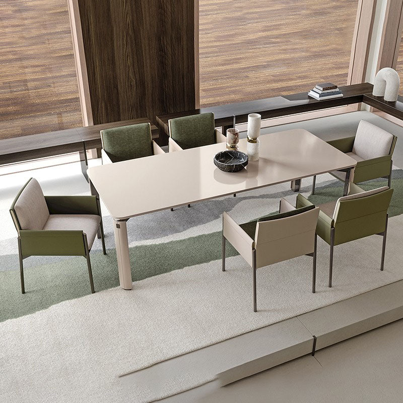 Minimalist Linen Fabric Dining Chair Solid Back Arm Single Chair for Kitchen Clearhalo ' kitchen&dining_furn' 'Dining Chairs' 'Dining Tables & Seating' 'dining_chair' 'furn' 'furn_dining_chair' 'Furniture' 'furniture_dining_chair' 'Kitchen & Dining Furniture' 'kitchen' 4260299