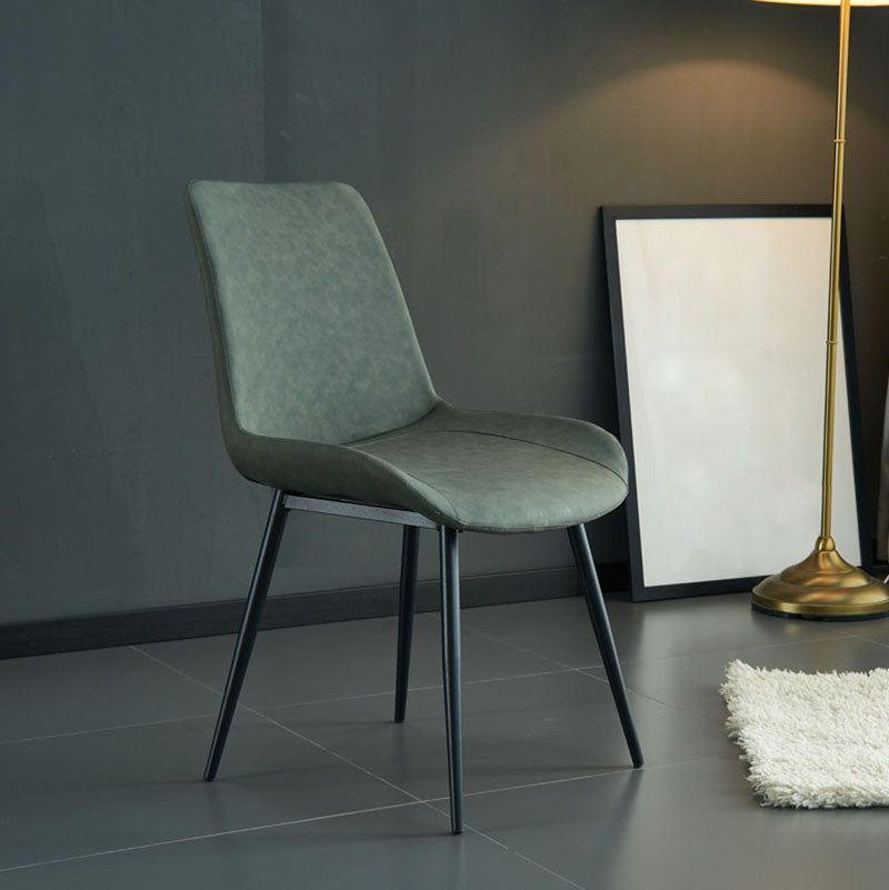 Industrial Style Leather Dining Chairs Solid Back Arm Dining Chairs for Kitchen (Set of 2) Clearhalo ' kitchen&dining_furn' 'Dining Chairs' 'Dining Tables & Seating' 'dining_chair' 'furn' 'furn_dining_chair' 'Furniture' 'furniture_dining_chair' 'Kitchen & Dining Furniture' 'kitchen' 4260321