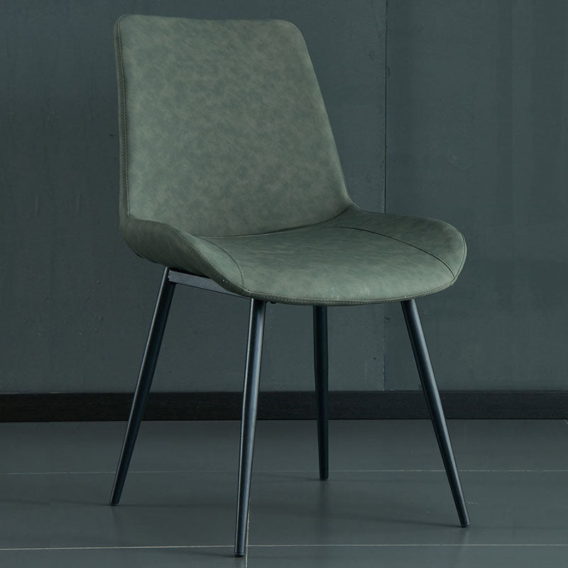 Industrial Style Leather Dining Chairs Solid Back Arm Dining Chairs for Kitchen (Set of 2) Clearhalo ' kitchen&dining_furn' 'Dining Chairs' 'Dining Tables & Seating' 'dining_chair' 'furn' 'furn_dining_chair' 'Furniture' 'furniture_dining_chair' 'Kitchen & Dining Furniture' 'kitchen' 4260328