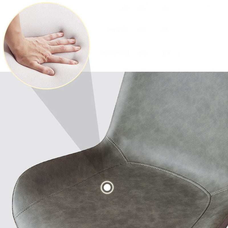 Industrial Style Leather Dining Side Chairs Solid Back Chair for Kitchen(Set of 2) Clearhalo ' kitchen&dining_furn' 'Dining Chairs' 'Dining Tables & Seating' 'dining_chair' 'furn' 'furn_dining_chair' 'Furniture' 'furniture_dining_chair' 'Kitchen & Dining Furniture' 'kitchen' 4260340