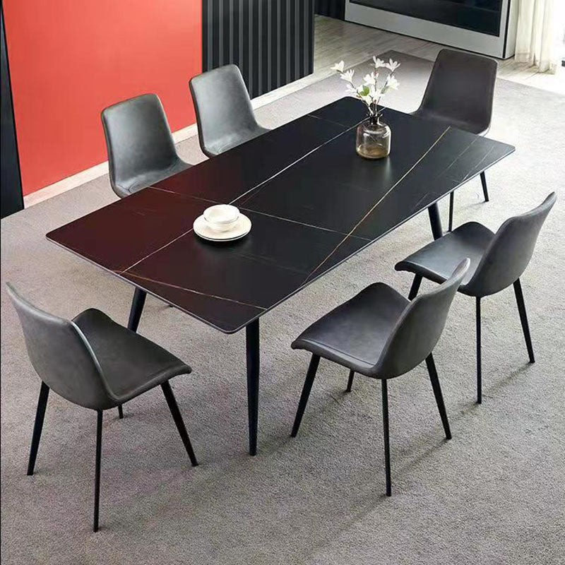 Industrial Style Leather Dining Side Chairs Solid Back Chair for Kitchen(Set of 2) Clearhalo ' kitchen&dining_furn' 'Dining Chairs' 'Dining Tables & Seating' 'dining_chair' 'furn' 'furn_dining_chair' 'Furniture' 'furniture_dining_chair' 'Kitchen & Dining Furniture' 'kitchen' 4260344