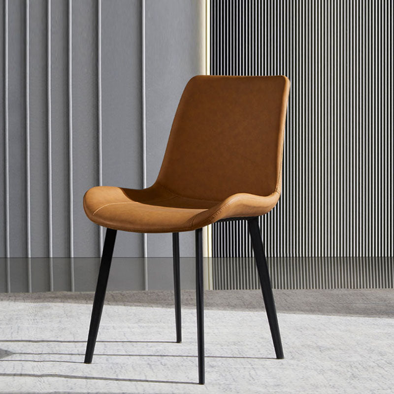 Industrial Style Solid Back Arm Chairs Leather Dining Chairs for Home Use (Set of 2) Clearhalo ' kitchen&dining_furn' 'Dining Chairs' 'Dining Tables & Seating' 'dining_chair' 'furn' 'furn_dining_chair' 'Furniture' 'furniture_dining_chair' 'Kitchen & Dining Furniture' 'kitchen' 4260351