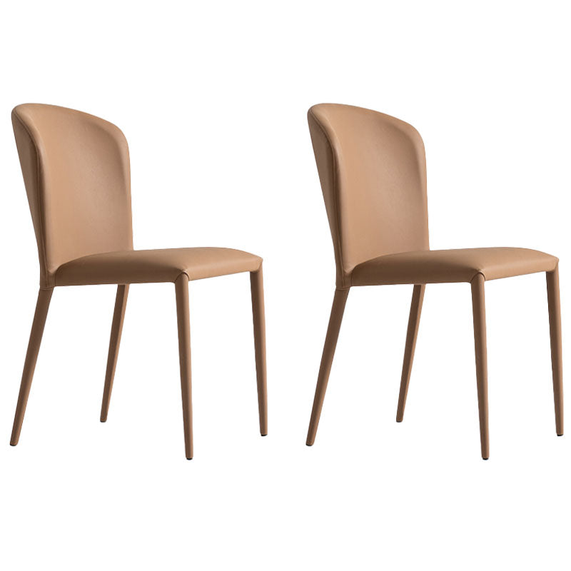 Metal Industrial Dining Side Chair Dining Room Wingback Side Chair (Set of 2) Orange Clearhalo ' kitchen&dining_furn' 'Dining Chairs' 'Dining Tables & Seating' 'dining_chair' 'furn' 'furn_dining_chair' 'Furniture' 'furniture_dining_chair' 'Kitchen & Dining Furniture' 'kitchen' 4260359