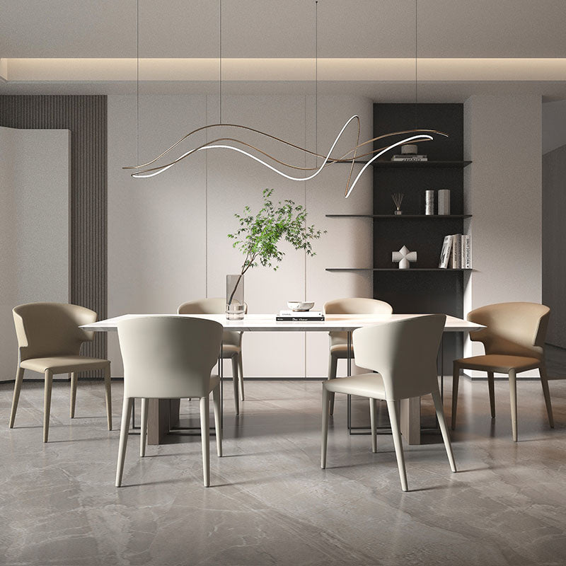 Designer Style Home Arm Chair Faux Leather Wingback Dining Chair (Set of 2) Clearhalo ' kitchen&dining_furn' 'Dining Chairs' 'Dining Tables & Seating' 'dining_chair' 'furn' 'furn_dining_chair' 'Furniture' 'furniture_dining_chair' 'Kitchen & Dining Furniture' 'kitchen' 4260375