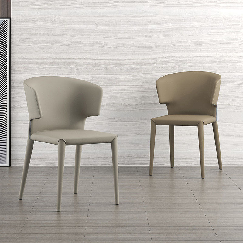 Designer Style Home Arm Chair Faux Leather Wingback Dining Chair (Set of 2) Clearhalo ' kitchen&dining_furn' 'Dining Chairs' 'Dining Tables & Seating' 'dining_chair' 'furn' 'furn_dining_chair' 'Furniture' 'furniture_dining_chair' 'Kitchen & Dining Furniture' 'kitchen' 4260377