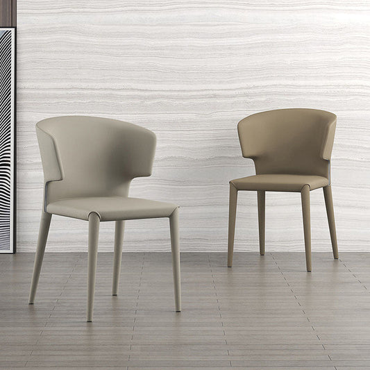 Designer Style Home Arm Chair Faux Leather Wingback Dining Chair (Set of 2) Clearhalo ' kitchen&dining_furn' 'Dining Chairs' 'Dining Tables & Seating' 'dining_chair' 'furn' 'furn_dining_chair' 'Furniture' 'furniture_dining_chair' 'Kitchen & Dining Furniture' 'kitchen' 4260377