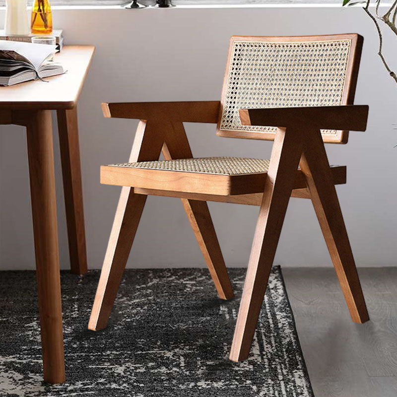 Traditional Style Ash Wood Chair Kitchen Open Back Arm Single Chair Clearhalo ' kitchen&dining_furn' 'Dining Chairs' 'Dining Tables & Seating' 'dining_chair' 'furn' 'furn_dining_chair' 'Furniture' 'furniture_dining_chair' 'Kitchen & Dining Furniture' 'kitchen' 4260396