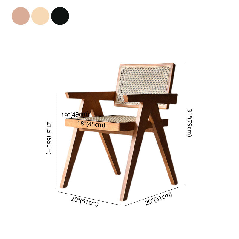 Traditional Style Ash Wood Chair Kitchen Open Back Arm Single Chair Clearhalo ' kitchen&dining_furn' 'Dining Chairs' 'Dining Tables & Seating' 'dining_chair' 'furn' 'furn_dining_chair' 'Furniture' 'furniture_dining_chair' 'Kitchen & Dining Furniture' 'kitchen' 4260406