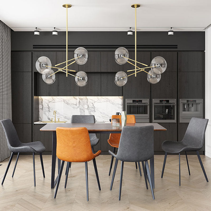 Industrial Metal Dining Side Chair Dining Room Solid Back Chair (Set of 2) Clearhalo ' kitchen&dining_furn' 'Dining Chairs' 'Dining Tables & Seating' 'dining_chair' 'furn' 'furn_dining_chair' 'Furniture' 'furniture_dining_chair' 'Kitchen & Dining Furniture' 'kitchen' 4260410