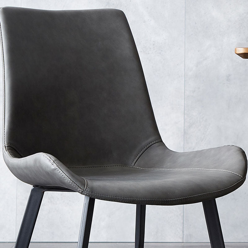 Industrial Metal Dining Side Chair Dining Room Solid Back Chair (Set of 2) Clearhalo ' kitchen&dining_furn' 'Dining Chairs' 'Dining Tables & Seating' 'dining_chair' 'furn' 'furn_dining_chair' 'Furniture' 'furniture_dining_chair' 'Kitchen & Dining Furniture' 'kitchen' 4260415