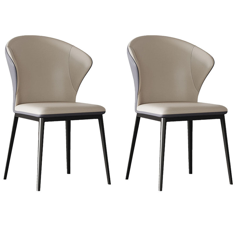 Industrial Style Metal Chairs Set Kitchen Dining Wingback Side Chair (Set of 2) Cream Gray Clearhalo ' kitchen&dining_furn' 'Dining Chairs' 'Dining Tables & Seating' 'dining_chair' 'furn' 'furn_dining_chair' 'Furniture' 'furniture_dining_chair' 'Kitchen & Dining Furniture' 'kitchen' 4260423