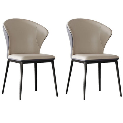 Industrial Style Metal Chairs Set Kitchen Dining Wingback Side Chair (Set of 2) Cream Gray Clearhalo ' kitchen&dining_furn' 'Dining Chairs' 'Dining Tables & Seating' 'dining_chair' 'furn' 'furn_dining_chair' 'Furniture' 'furniture_dining_chair' 'Kitchen & Dining Furniture' 'kitchen' 4260423