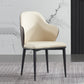 Minimalist Style Leather Dining Chair Solid Back Arm Upholstered Single Chair Off-White Clearhalo ' kitchen&dining_furn' 'Dining Chairs' 'Dining Tables & Seating' 'dining_chair' 'furn' 'furn_dining_chair' 'Furniture' 'furniture_dining_chair' 'Kitchen & Dining Furniture' 'kitchen' 4260449