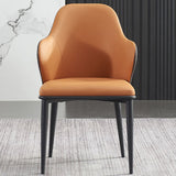 Minimalist Style Leather Dining Chair Solid Back Arm Upholstered Single Chair Clearhalo ' kitchen&dining_furn' 'Dining Chairs' 'Dining Tables & Seating' 'dining_chair' 'furn' 'furn_dining_chair' 'Furniture' 'furniture_dining_chair' 'Kitchen & Dining Furniture' 'kitchen' 4260458
