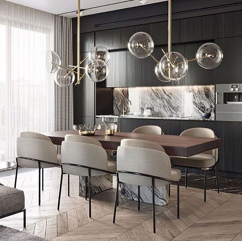 Industrial Metal Dining Chairs Armless Linen Fabric Dining Chair for Home Use (Set of 2) Clearhalo ' kitchen&dining_furn' 'Dining Chairs' 'Dining Tables & Seating' 'dining_chair' 'furn' 'furn_dining_chair' 'Furniture' 'furniture_dining_chair' 'Kitchen & Dining Furniture' 'kitchen' 4260461