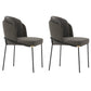 Industrial Metal Dining Chairs Armless Linen Fabric Dining Chair for Home Use (Set of 2) Dark Gray Clearhalo ' kitchen&dining_furn' 'Dining Chairs' 'Dining Tables & Seating' 'dining_chair' 'furn' 'furn_dining_chair' 'Furniture' 'furniture_dining_chair' 'Kitchen & Dining Furniture' 'kitchen' 4260462