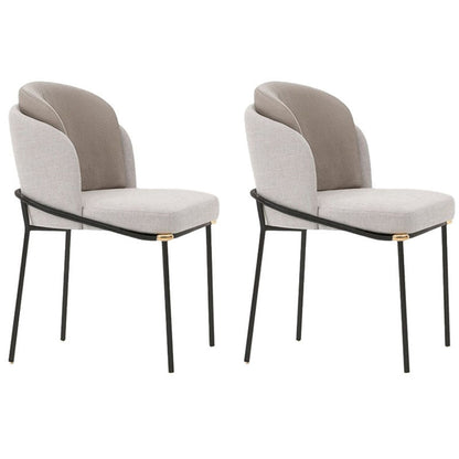 Industrial Metal Dining Chairs Armless Linen Fabric Dining Chair for Home Use (Set of 2) Off-White Clearhalo ' kitchen&dining_furn' 'Dining Chairs' 'Dining Tables & Seating' 'dining_chair' 'furn' 'furn_dining_chair' 'Furniture' 'furniture_dining_chair' 'Kitchen & Dining Furniture' 'kitchen' 4260463
