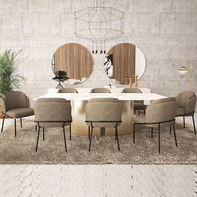 Industrial Metal Dining Chairs Armless Linen Fabric Dining Chair for Home Use (Set of 2) Clearhalo ' kitchen&dining_furn' 'Dining Chairs' 'Dining Tables & Seating' 'dining_chair' 'furn' 'furn_dining_chair' 'Furniture' 'furniture_dining_chair' 'Kitchen & Dining Furniture' 'kitchen' 4260464