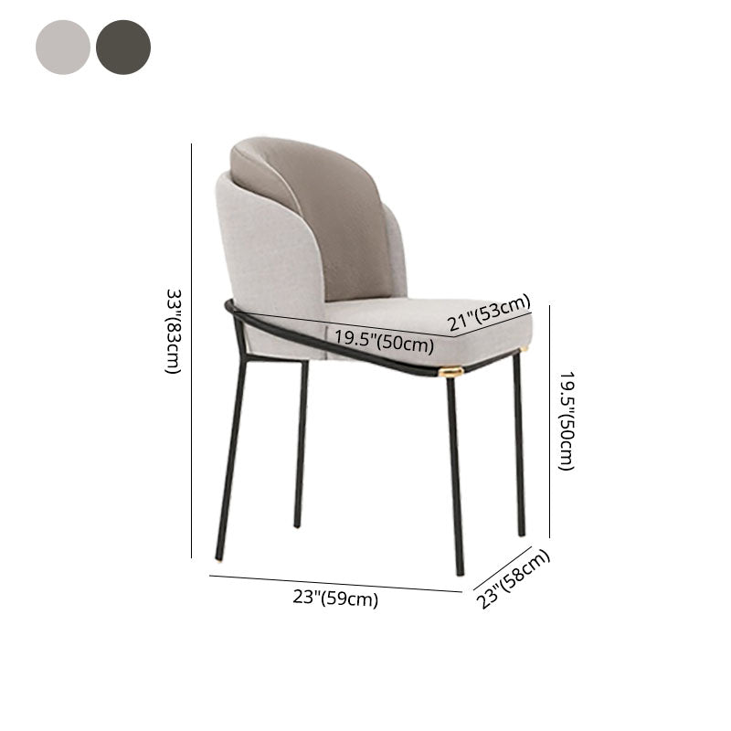 Industrial Metal Dining Chairs Armless Linen Fabric Dining Chair for Home Use (Set of 2) Clearhalo ' kitchen&dining_furn' 'Dining Chairs' 'Dining Tables & Seating' 'dining_chair' 'furn' 'furn_dining_chair' 'Furniture' 'furniture_dining_chair' 'Kitchen & Dining Furniture' 'kitchen' 4260468