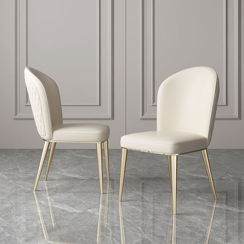 Scandinavian Style Metal Dining Chair Dining Room Armless Solid Back Chair (Set of 2) Clearhalo ' kitchen&dining_furn' 'Dining Chairs' 'Dining Tables & Seating' 'dining_chair' 'furn' 'furn_dining_chair' 'Furniture' 'furniture_dining_chair' 'Kitchen & Dining Furniture' 'kitchen' 4260472