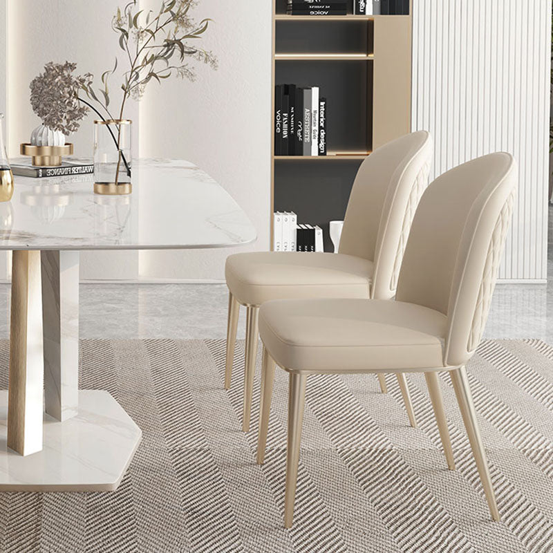 Scandinavian Style Metal Dining Chair Dining Room Armless Solid Back Chair (Set of 2) Clearhalo ' kitchen&dining_furn' 'Dining Chairs' 'Dining Tables & Seating' 'dining_chair' 'furn' 'furn_dining_chair' 'Furniture' 'furniture_dining_chair' 'Kitchen & Dining Furniture' 'kitchen' 4260473