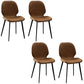 Industrial Style Wingback Chairs Leather Dining Armless Chairs for Kitchen Light Brown 4 Piece Set Clearhalo ' kitchen&dining_furn' 'Dining Chairs' 'Dining Tables & Seating' 'dining_chair' 'furn' 'furn_dining_chair' 'Furniture' 'furniture_dining_chair' 'Kitchen & Dining Furniture' 'kitchen' 4260483