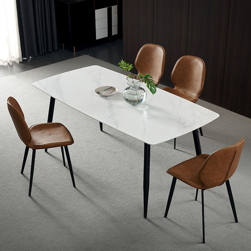 Industrial Style Wingback Chairs Leather Dining Armless Chairs for Kitchen Clearhalo ' kitchen&dining_furn' 'Dining Chairs' 'Dining Tables & Seating' 'dining_chair' 'furn' 'furn_dining_chair' 'Furniture' 'furniture_dining_chair' 'Kitchen & Dining Furniture' 'kitchen' 4260484