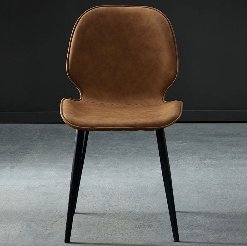 Industrial Style Wingback Chairs Leather Dining Armless Chairs for Kitchen Clearhalo ' kitchen&dining_furn' 'Dining Chairs' 'Dining Tables & Seating' 'dining_chair' 'furn' 'furn_dining_chair' 'Furniture' 'furniture_dining_chair' 'Kitchen & Dining Furniture' 'kitchen' 4260494