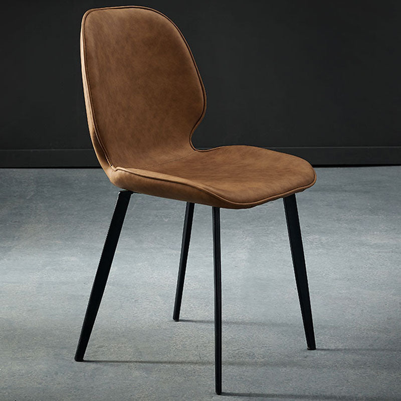 Industrial Style Wingback Chairs Leather Dining Armless Chairs for Kitchen Clearhalo ' kitchen&dining_furn' 'Dining Chairs' 'Dining Tables & Seating' 'dining_chair' 'furn' 'furn_dining_chair' 'Furniture' 'furniture_dining_chair' 'Kitchen & Dining Furniture' 'kitchen' 4260496