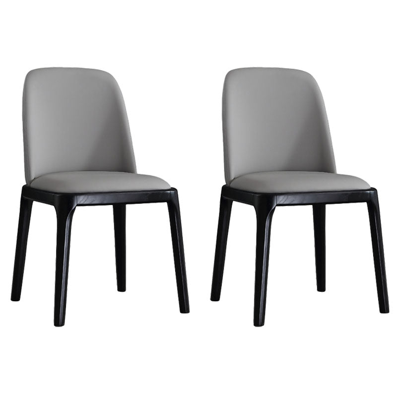 Industrial Leather Home Side Chair Parsons Armless Dining Chair (Set of 2) Black Clearhalo ' kitchen&dining_furn' 'Dining Chairs' 'Dining Tables & Seating' 'dining_chair' 'furn' 'furn_dining_chair' 'Furniture' 'furniture_dining_chair' 'Kitchen & Dining Furniture' 'kitchen' 4260501