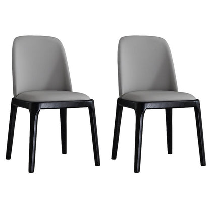 Industrial Leather Home Side Chair Parsons Armless Dining Chair (Set of 2) Black Clearhalo ' kitchen&dining_furn' 'Dining Chairs' 'Dining Tables & Seating' 'dining_chair' 'furn' 'furn_dining_chair' 'Furniture' 'furniture_dining_chair' 'Kitchen & Dining Furniture' 'kitchen' 4260501