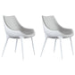 Contemporary Style Leather Dining Chairs Solid Back Arm Side Chairs (Set of 2) Light Gray Clearhalo ' kitchen&dining_furn' 'Dining Chairs' 'Dining Tables & Seating' 'dining_chair' 'furn' 'furn_dining_chair' 'Furniture' 'furniture_dining_chair' 'Kitchen & Dining Furniture' 'kitchen' 4260512