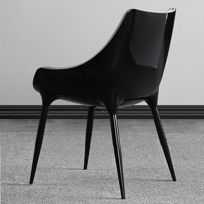 Contemporary Style Leather Dining Chairs Solid Back Arm Side Chairs (Set of 2) Clearhalo ' kitchen&dining_furn' 'Dining Chairs' 'Dining Tables & Seating' 'dining_chair' 'furn' 'furn_dining_chair' 'Furniture' 'furniture_dining_chair' 'Kitchen & Dining Furniture' 'kitchen' 4260523