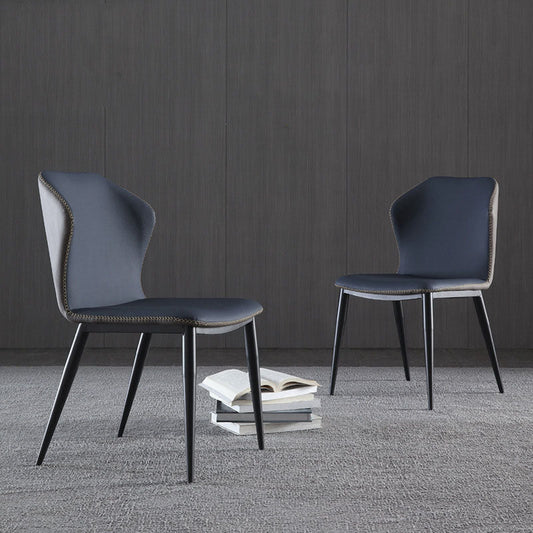 Industrial Style Wingback Chairs Leather Dining Chairs for Home (Set of 2) Clearhalo ' kitchen&dining_furn' 'Dining Chairs' 'Dining Tables & Seating' 'dining_chair' 'furn' 'furn_dining_chair' 'Furniture' 'furniture_dining_chair' 'Kitchen & Dining Furniture' 'kitchen' 4260537