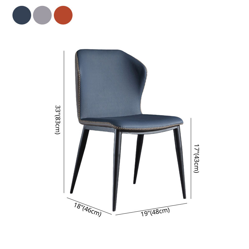 Industrial Style Wingback Chairs Leather Dining Chairs for Home (Set of 2) Clearhalo ' kitchen&dining_furn' 'Dining Chairs' 'Dining Tables & Seating' 'dining_chair' 'furn' 'furn_dining_chair' 'Furniture' 'furniture_dining_chair' 'Kitchen & Dining Furniture' 'kitchen' 4260539