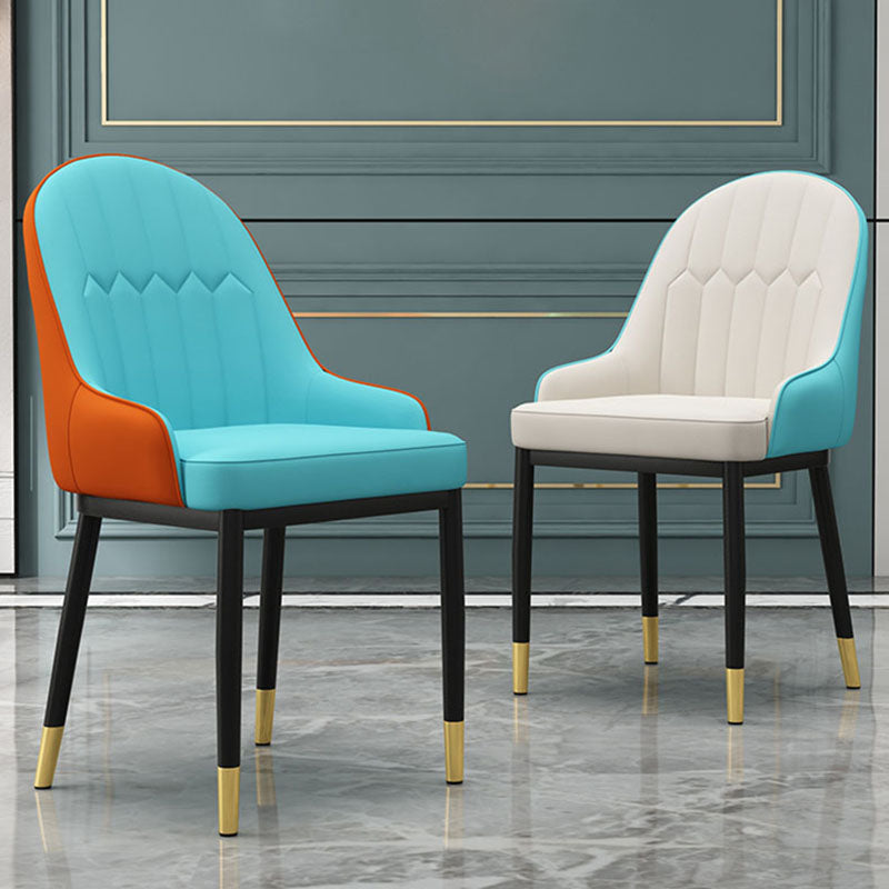 Scandinavian Style Upholstered Arm Chairs Solid Back Dining Side Chairs for Kitchen Clearhalo ' kitchen&dining_furn' 'Dining Chairs' 'Dining Tables & Seating' 'dining_chair' 'furn' 'furn_dining_chair' 'Furniture' 'furniture_dining_chair' 'Kitchen & Dining Furniture' 'kitchen' 4260544