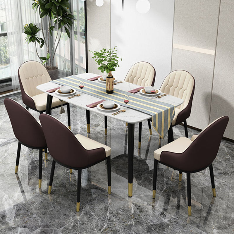 Scandinavian Style Upholstered Arm Chairs Solid Back Dining Side Chairs for Kitchen Clearhalo ' kitchen&dining_furn' 'Dining Chairs' 'Dining Tables & Seating' 'dining_chair' 'furn' 'furn_dining_chair' 'Furniture' 'furniture_dining_chair' 'Kitchen & Dining Furniture' 'kitchen' 4260546