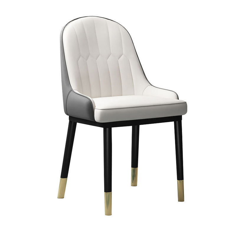 Scandinavian Style Upholstered Arm Chairs Solid Back Dining Side Chairs for Kitchen Clearhalo ' kitchen&dining_furn' 'Dining Chairs' 'Dining Tables & Seating' 'dining_chair' 'furn' 'furn_dining_chair' 'Furniture' 'furniture_dining_chair' 'Kitchen & Dining Furniture' 'kitchen' 4260549