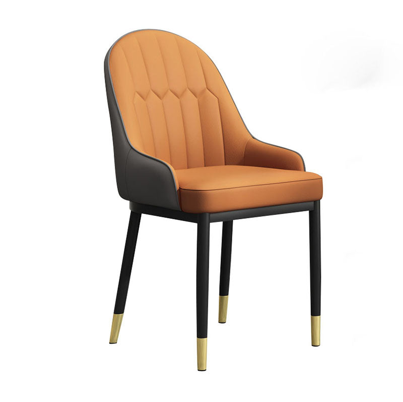 Scandinavian Style Upholstered Arm Chairs Solid Back Dining Side Chairs for Kitchen Tan 1 Piece Clearhalo ' kitchen&dining_furn' 'Dining Chairs' 'Dining Tables & Seating' 'dining_chair' 'furn' 'furn_dining_chair' 'Furniture' 'furniture_dining_chair' 'Kitchen & Dining Furniture' 'kitchen' 4260553