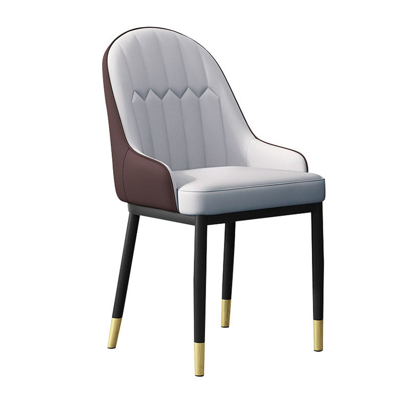 Scandinavian Style Upholstered Arm Chairs Solid Back Dining Side Chairs for Kitchen Gray Coffee 1 Piece Clearhalo ' kitchen&dining_furn' 'Dining Chairs' 'Dining Tables & Seating' 'dining_chair' 'furn' 'furn_dining_chair' 'Furniture' 'furniture_dining_chair' 'Kitchen & Dining Furniture' 'kitchen' 4260558